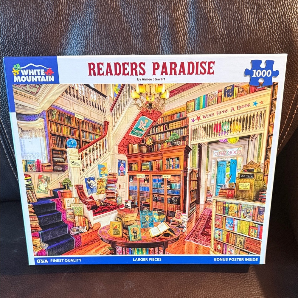 White Mountain Aimee Stewart Readers Paradise.  1000 pieces.